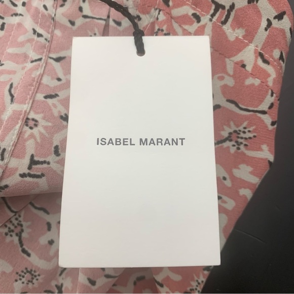 NWT ISABEL MARANT Alexandra Silk Pink Floral Print Midi Wrap Dress Pleated 38/6 - Picture 5 of 16